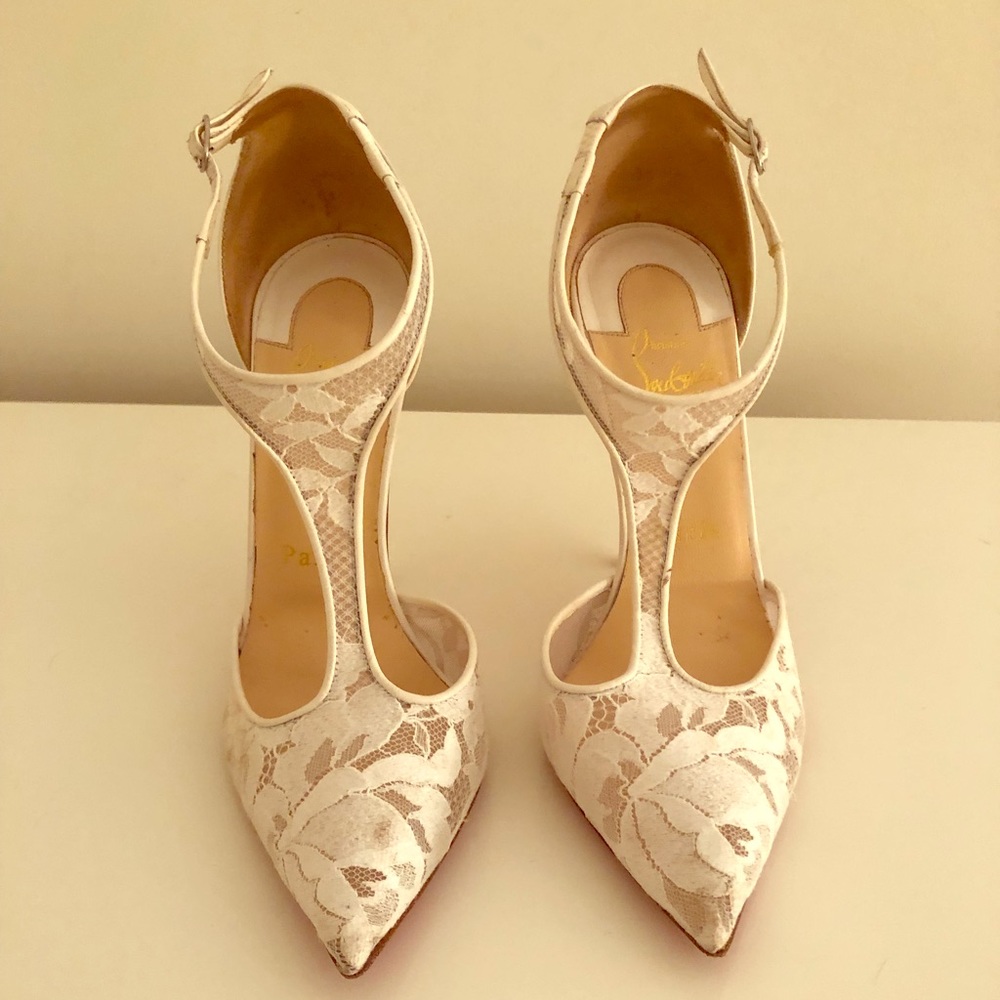 Christian Louboutin Lace T-Strap Pump